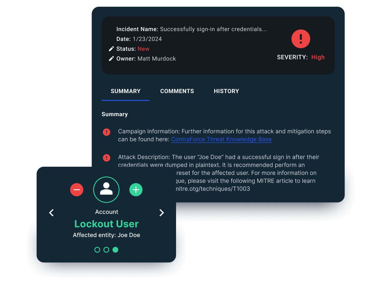 Pre-built response actions for any incident